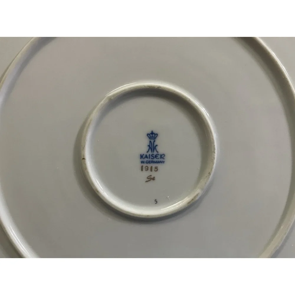 Kaiser Porcelain W. Germany 13.75″‎ Handled Charger/Tray – Pink Roses, Gold Trim